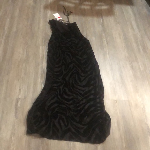 Anine Bing Leanne black maxi dress zebra burnout velvet texture size L NWT - Picture 7 of 11